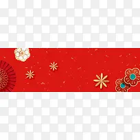 新年春节红色大气立体3d简约中国风背景banner