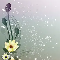 卡通梦幻古风荷花背景