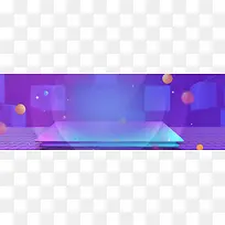 99天猫焕新彩球几何紫色banner