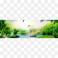 简约小清新背景促销banner