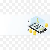 创意手机购物ui蓝色渐变背景