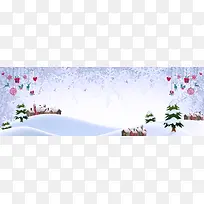 圣诞节圣诞树狂欢卡通banner