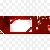 圣诞节简约高档红色卡片banner