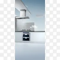 整体厨房海报背景素材