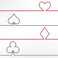 简约扑克牌花色文艺线条海报背景素材