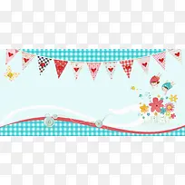 儿童节童趣蓝色幼儿园banner海报