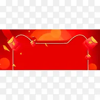 双12红包促销季简约红色banner