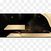 高档大气黑金彩妆专区banner