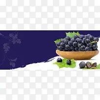 葡萄清新紫色海报背景