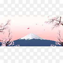 粉色浪漫樱花节旅游banner