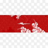 红色纹理新年中国风海报banner背景