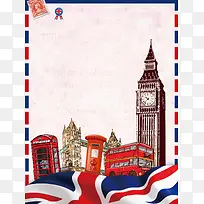英国伦敦旅游促销海报背景