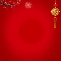 灯笼梅花红色新年节日背景