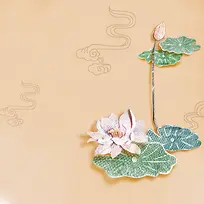 中国风手绘荷花服装PSD分层主图背景素材