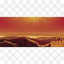 红色长城背景图