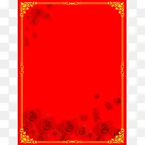 红色鲜花海报背景