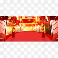 新年开门红文艺大气红色banner