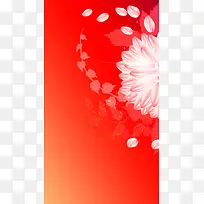 红色花卉H5背景