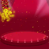 中国红大气春节促销背景图