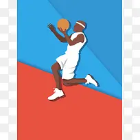 NBA职业联赛插画体育海报背景模板