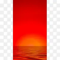 红色夕阳背景H5背景