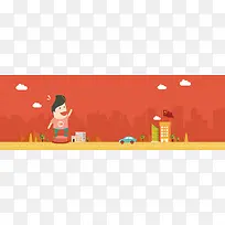 假日人像红色背景图