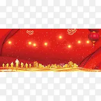 新年总结红灯笼企业红色banner