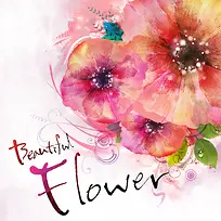 唯美浪漫花朵宣传设计海报