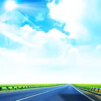 蓝天白云高速路背景
