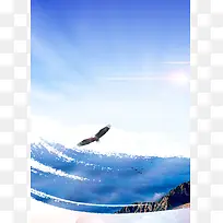 蓝色商务老鹰背景素材