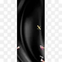 创意黑金魅力美发宣传展架