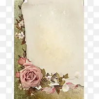浪漫优雅玫瑰边框美容背景素材