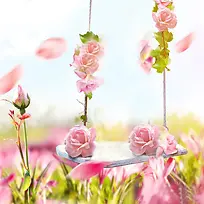 唯美粉色花朵背景图