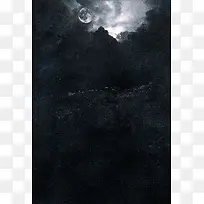 月夜背景海报