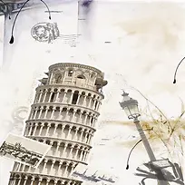 比萨斜塔背景