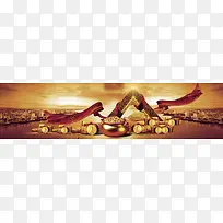 金融激情黄色banner背景