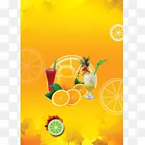 黄色简约果汁新品宣传背景素材