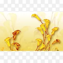 黄色花朵纹理背景图设计