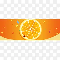盛夏橙子饮料促销橙色背景