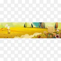 卡通动画风景海报banner背景