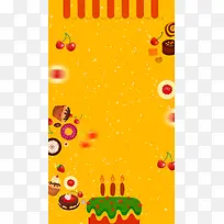 黄色背景上美味糕点