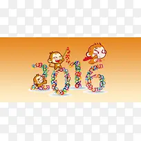 卡通猴年2016背景banner