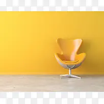 黄色壁纸椅子家居摆设图片