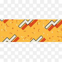红黄色趣味几何孟菲斯banner