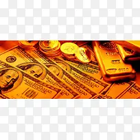 美元 金子 金色 金锭
