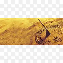 商务时钟沙漠土背景banner