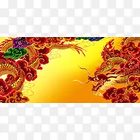 中秋节手绘龙纹banner