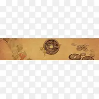 中国风古典钱币背景banner