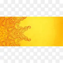 黄色民族太阳花纹背景