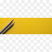 黄色超简约铅笔banner背景